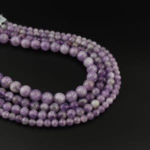 Natural Lavender Jade Gemstone Beads Premium Quality 15.5&quot; Full Strand Round Smooth 4mm 6mm 8mm 10mm 12mm Jewelry Making Supplies GRN008