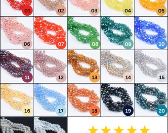 Faceted Beads Classic Round Crystal Glass Beads Fashion Jewelry Beads Findings Charm Beads For DIY Jewelry Making10mm 14-20" Strand ORG240
