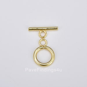 18K Gold Toggle Clasp 1 set for Bracelet Necklace Jewelry Making Supply, 16X14MM, CL444