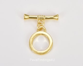 Fecho de alavanca banhado a ouro, fecho de alavanca dourado simples e moderno, fechos em T para colar, fechos de pulseira sofisticados, fechos de alavanca de designer, CL536