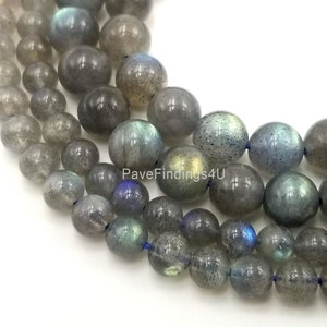 Natural Labradorite Smooth Round Beads 3mm 4mm 5mm 7mm 15.5&quot; Full Strand GRN465