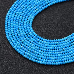 Turquoise High Quality in Faceted Round Grade AAA Quality Gemstone Beads 2.5mm  Full 15.5 Inch Strand TUQ024