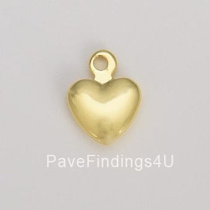 Dainty Gold Filled Heart Charm, Gold Heart Dangle Charm for bracelet Necklace Earrings Jewelry , Love Inspired Love Pendant, 11x9mm, CP1620