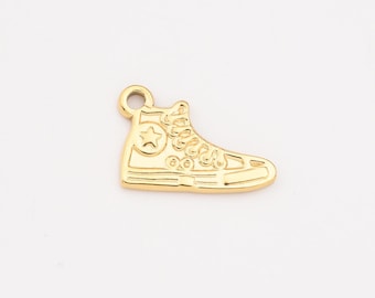 Gold Filled Sneaker Charm, Stainless Steel Shoe Pendant for Necklace Bracelet DIY Jewelry Making, Fun Street Style, Gift for Her, SCP006