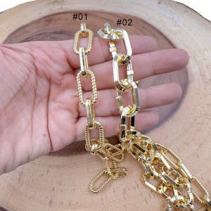 Stainless Steel Oval Paper Clip Chain by Foot, Gold Filled Unfinished Paperclip Chain by Yard, Solid Gold Filled Over Stainless Steel, CH329