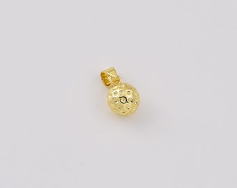Gold Filled Golf Ball Charm, Textured Sports Pendant, Dimpled Golf Ball Jewelry Charm for Necklace Bracelet, Golf Lover Gift, CP2541