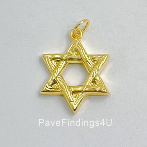 Ciondolo Stella di David, ciondolo stella ebraica riempito d'oro, ciondolo stella per collana, bracciale, creazione di gioielli, 20 x 15 mm, CP1515