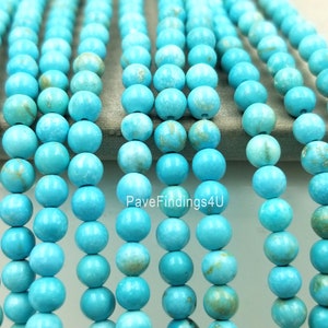Natural Turquoise Smooth Round Beads Grade AAA Round Loose Beads, Full Strand Round 15.5 inches,2mm/3MM/ 4mm  GRN121_OLD