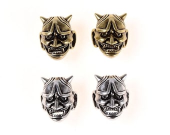 Antieke Japanse Hannya-masker bedelkralen, oni-maskerkralen, demonkralen, noh-masker voor het maken van armbandsieraden 19 x 16 mm, BD821