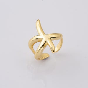 Gold Filled Starfish Ring, Open Adjustable Ocean Inspired Ring, Dainty Beach Jewelry, Minimalist Gift for Summer Vacation Wear, RG232