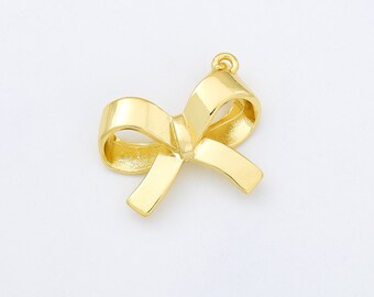 Gold Filled Band-Bogen-minimalistischer Charme-Anhänger für Halskette Armband-Ohrringe Schmuckherstellung Versorgung,CP1955