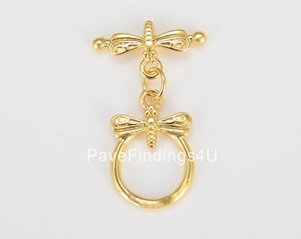 Fecho de alternância preenchido com ouro, fecho de alternância de abelha dourada, design extravagante, fornecimento em massa para pulseira, colar, componente de fabricação de joias, cl505