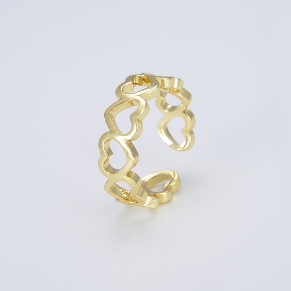 Matte heart open ring