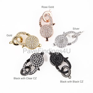 Lobster Claw Clasp/Jewelry Clasp, CZ Micro Pave Lobster Clasp, 18K Gold Lobster Clasp, Necklace Bracelet Clasp/Enhancer 24x12mm CL289
