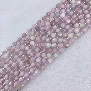 AAA Natürliche Kunzit-Perle, facettierte 6 mm Rondell-Form-Perle, wunderschöne natürliche lila Farbe Edelstein, Kunzit-Perle, 15.5 &quot;&quot;Strang GRN277&quot;&quot;
