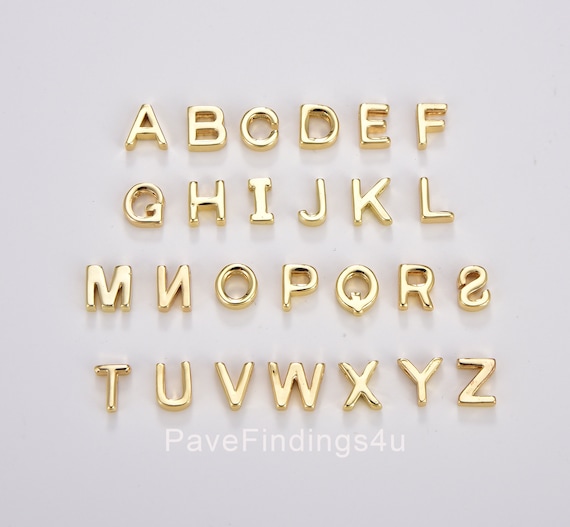Gold Letter Charms Letter Beads Initial 