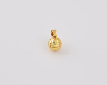 Gold Filled Volleyball Charm, Sports Ball Pendant, Volleyball Jewelry Charm for Necklace Bracelet, Volleyball Player Gift, CP2544