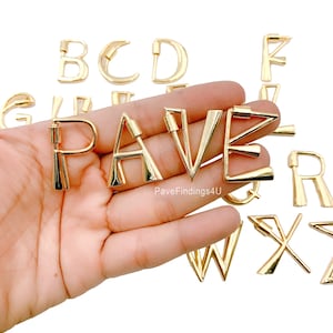 Cierre de rosca con letras iniciales, letras del alfabeto, cierre de mosquetón, cierre de latón bañado en oro, cierre entrelazado, 29 x 24 mm, CL427