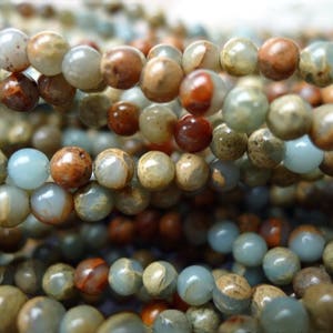 Natural AFRICAN OPAL Jasper stone smooth round, Gemstone bead DIY Jewelry Making Supplies, Beading supply, Gift 4mm/6mm/8mm/10mm/12mm 15.5