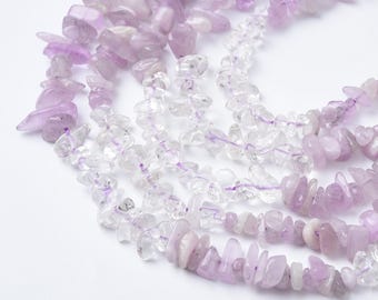 Perline di giada lavanda naturale, filo di perline di cristallo, perline fai da te di forma irregolare, per la creazione di gioielli, perline per collane GRN560