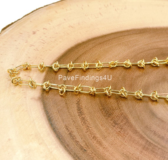 18K Gold Rolo Stadium Cable Paperclip 