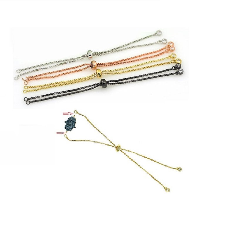 Slide Bracelet Extender Chain 18K Gold Filled Sliding Etsy