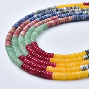 Sapphire Ruby Emerald Citrine Pink Tourmaline Heishi Beads Natural Gemstone Strand Jewelry Making Supplies GRN864
