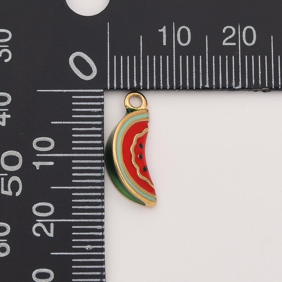 20 Ciondoli A Forma Di Anguria Per Gioielli Fai Da Te - Lega Colorata Per Bracciali E Portachiavi - Foto 7