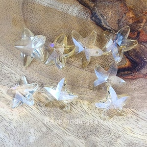Starfish Shaped Crystal Clear Glass, Star Crystal Glass Loose Beads for Jewelry Making, Christmas Beads Set of 8, 11x7mm, COBD132