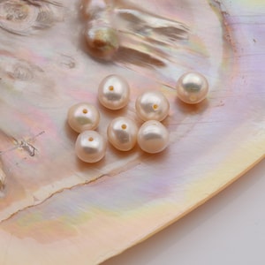 Near Round Freshwater Pearls,Fresh Water Pearl Beads for Jewelry Making, High Luster for Necklaces, Pendants, Earrings 6-7mm FWP068