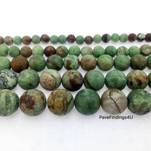 Matte Green OPAL, African Green Opal Matte Finish Round Beads, Loose Bead,  A Grade, 15.5&quot; FULL Strand/ 6mm/8mm/10mm/12mm/14mm/16mm
