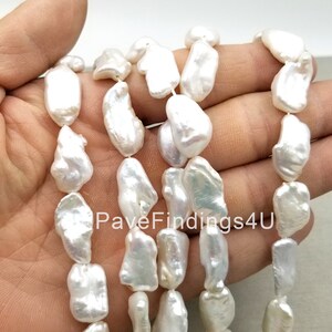 Fresh Water Pearl Beads, Gemstone Beads, Fresh Water Pearl, Natural Pearl Gemstone, Full Strand 15.5 inches, 19x13mm, GRN137