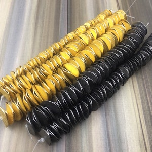 WAVY Spacer, Brushed GOLD/ Gunmetal Potato Chip Bead, Corn Flake Spacer, Boho style,14mm/16mm/20mm/25mm, 1/2 strands,8" inches (55-86pcs)