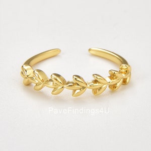 Leaf Ring, Gold Filled Open Adjustable Leaf Ring, Stackable Ring, Minimalist Ring, Leaf Ring for Women, Gift for Her, 20x19mm, RG177