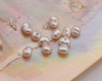 Natural Freshwater Pearl Button Rondelle Genuine Freshwater Pearl Beads Natural Grade 6A Genuine Pearls for Jewelry Making 3.5mm FWP067