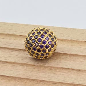 CZ Micro Pave Round Ball Bead, Cubic Zirconia Pave Beads, Shamballa Ball Beads, CZ Pave Ball, Black Finish, 6/8/10/12/14/16/18/20mm, RB001