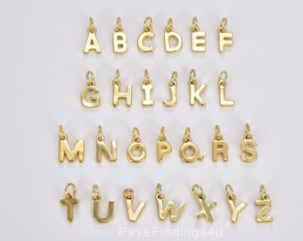 Gold Personalized Initial Charm Initial Pendant, Gold Filled Over Brass, Minimalist Alphabet Letter Charm Monogram Charm Add On Charm CP1242