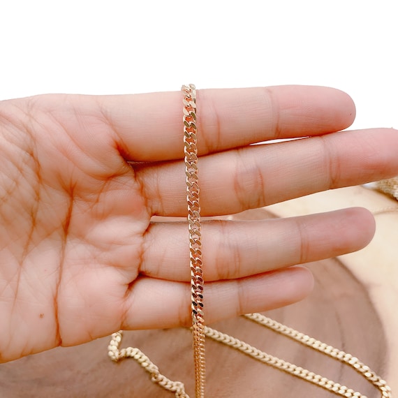 24K Gold Chunky Curb Chain by Yard 