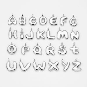 Ciondoli con lettere dell'alfabeto placcati in argento dalla A alla Z, ciondolo con iniziale spessa per collana, gioiello con nome personalizzato, regalo personalizzato per lei, CP2064