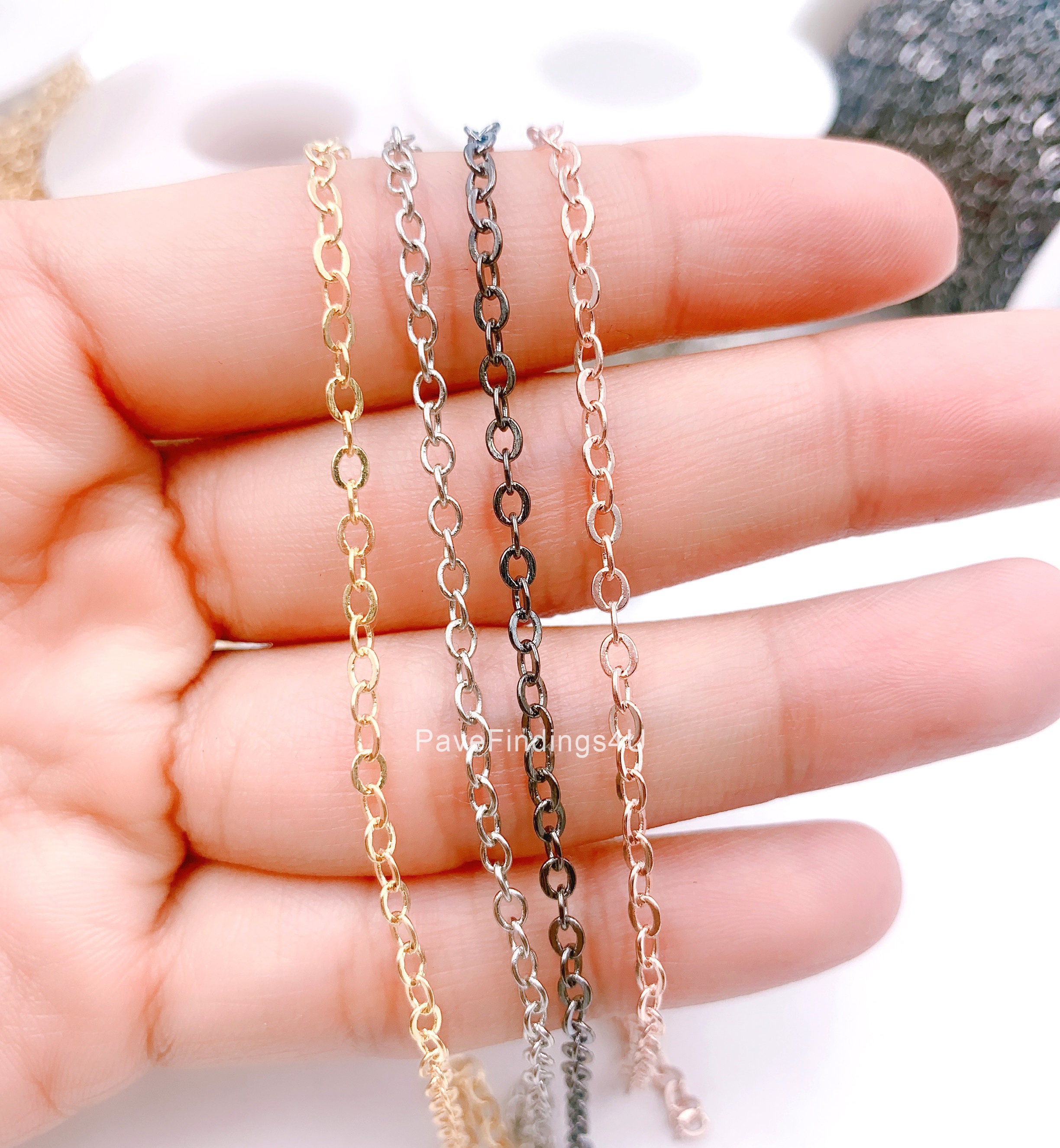 18K Gold Cable Chain by Yard for 