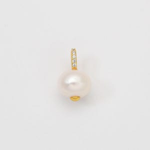 Gold Filled Freshwater Pearl Drop Charm Pendant for DIY Necklace Bracelet Earring Jewelry Making Supply, 17x10mm, CP2053