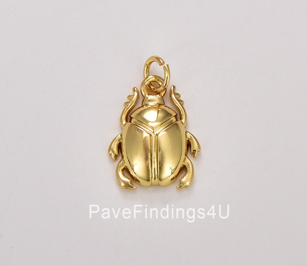 Dainty Gold Stag Beetle Charm, Gold Filled Small Insect Pendant, Tiny ...