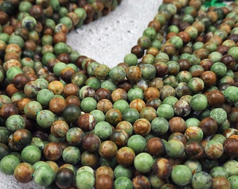 High Quality Green Opal Smooth Round Beads, Grade AAA Genuine Green Opal Beads, Gifts for her, 6mm 8mm 10mm 12mm 14mm 15.5" Strand GRN364