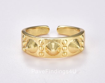 Anello con borchie d'oro, Anello minimalista, Anello riempito d'oro, Anello impilabile, Anello Midi, Anello impilabile in oro, Anello regolabile con punta d'oro, RG126