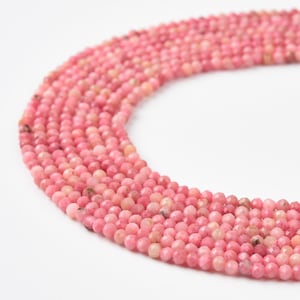 Natural Pink Rhodonite Beads 2mm Gemstone Beads Pink Faceted Rhodonite Gemstone 15.5&quot; Strand PRP390