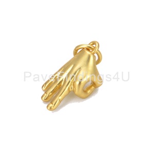 Ciondolo con segno della mano Ok, ciondolo con mano in oro 18 carati, collana con mano, ciondolo con segno della mano, linguaggio dei segni, collana con ciondolo, 17 x 8 mm, CP696