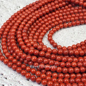 Red Round Coral Red Coral Bead, Gorgeous Smooth Round Red Color Bead, High Quality Coral Gemstone Bead, Gifts for Her, 5mm, GRN369