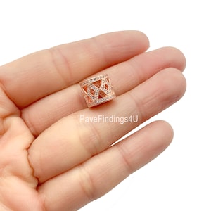 Cylinder Shape Beads, Cylinder Beads, Cylinder CZ Micro Pave Bead, Spacer Beads, Bracelet Beads, Cubic Zirconia, Beads, 11mm, BD027-E324