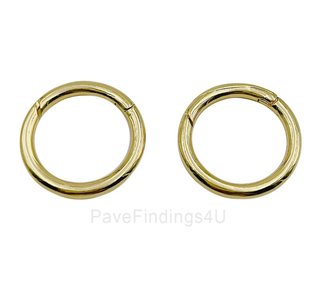 Spring Gate Round Ring 20mm Gold Spring Gate Ring, Push Gate Ring, 20mm Round Circle Ring ...