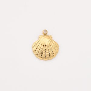 Gold Filled Scallop Shell Charm, Stainless Steel Ocean Beach Pendant for Necklace Bracelet DIY Jewelry Making Supply, Gift for Her, SCP008